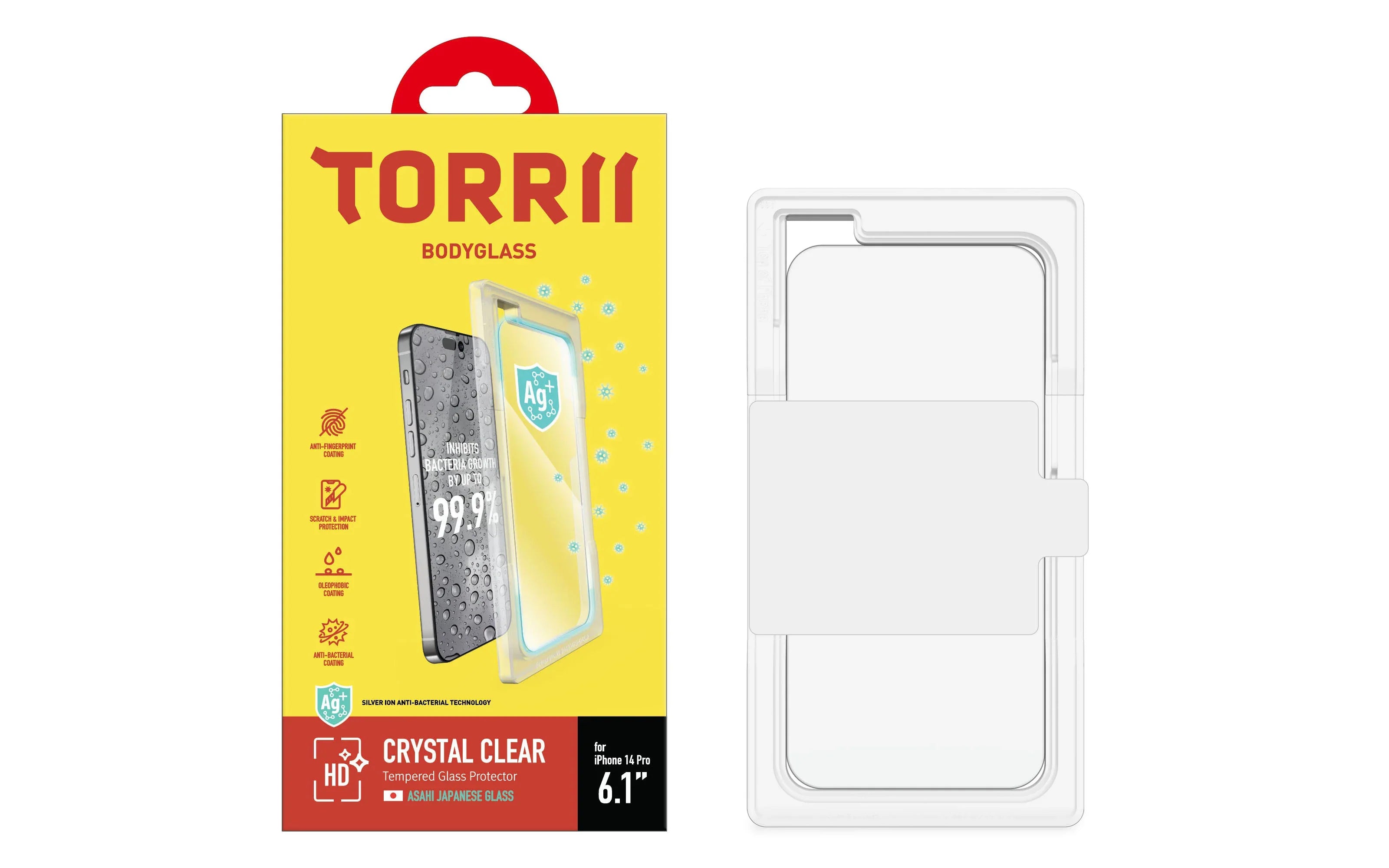 Torrii Bodyglass Screen Protector Anti-Bacterial Coating For iPhone 14 Pro – Clear - Tashqila Torrii Bodyglass Screen Protector Anti-Bacterial Coating For iPhone 14 Pro – Clear - Tashqila